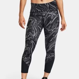 UNDER ARMOUR Black‎ Gray Fly Fast Mid Rise Compression Crop Gym Legging Size S